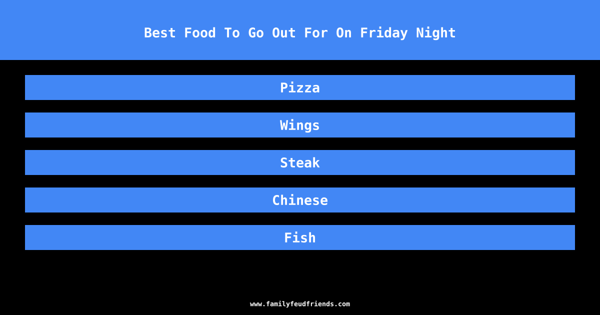 Best Food To Go Out For On Friday Night answer
