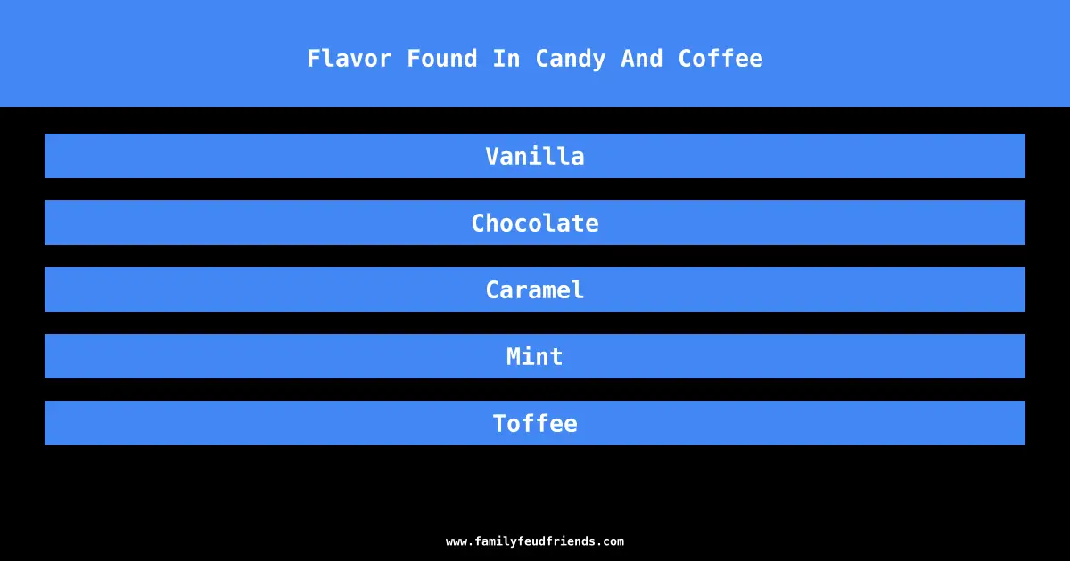Flavor Found In Candy And Coffee answer