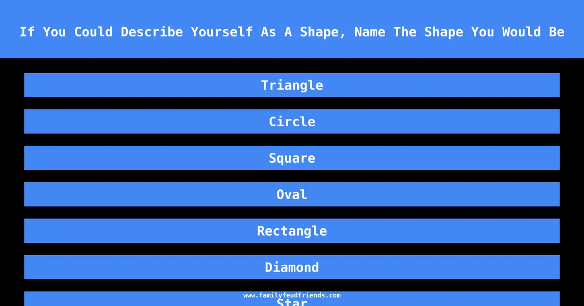 If You Could Describe Yourself As A Shape, Name The Shape You Would Be answer