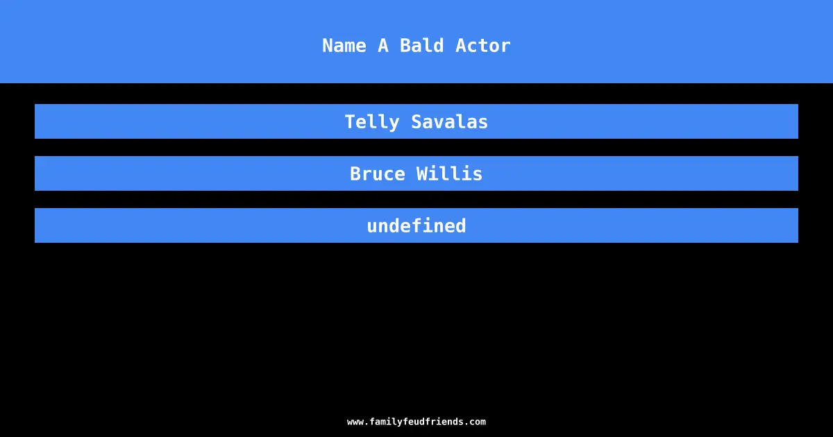 Name A Bald Actor answer