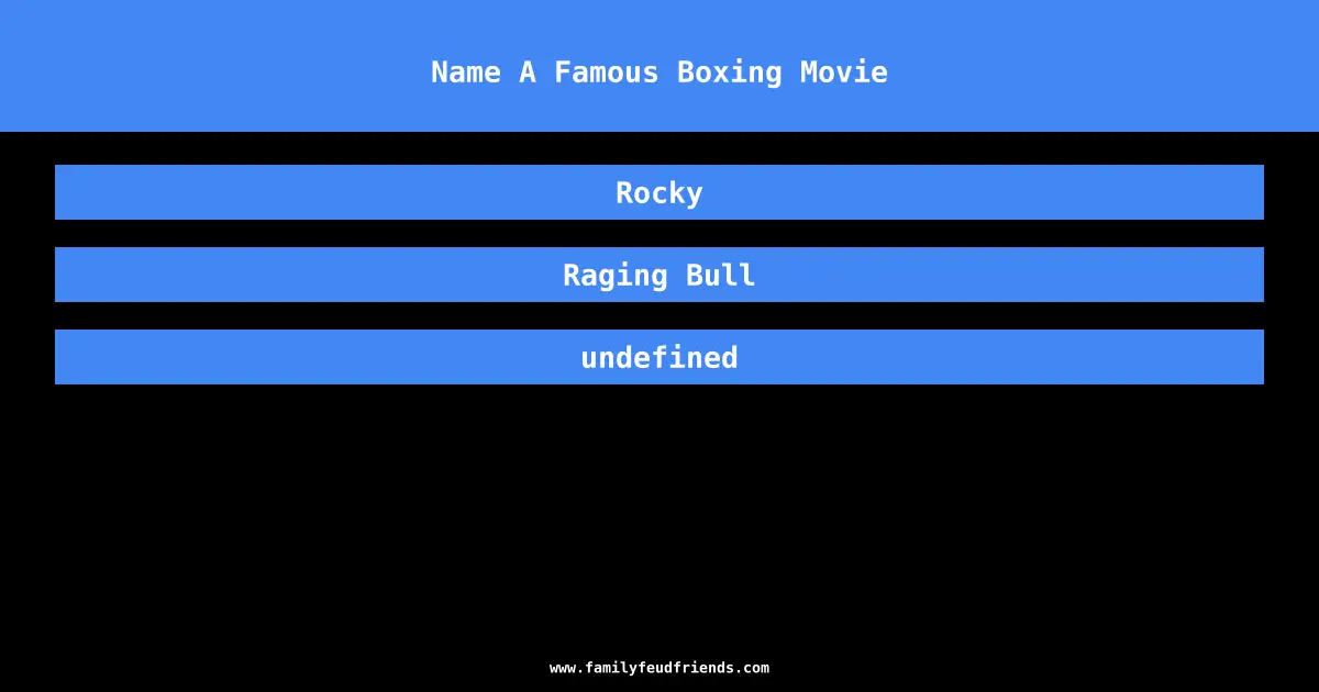 Name A Famous Boxing Movie answer