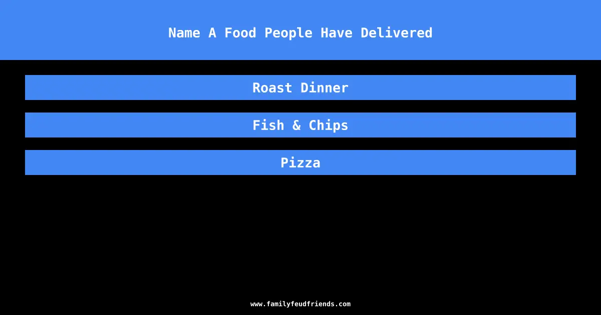 Name A Food People Have Delivered answer