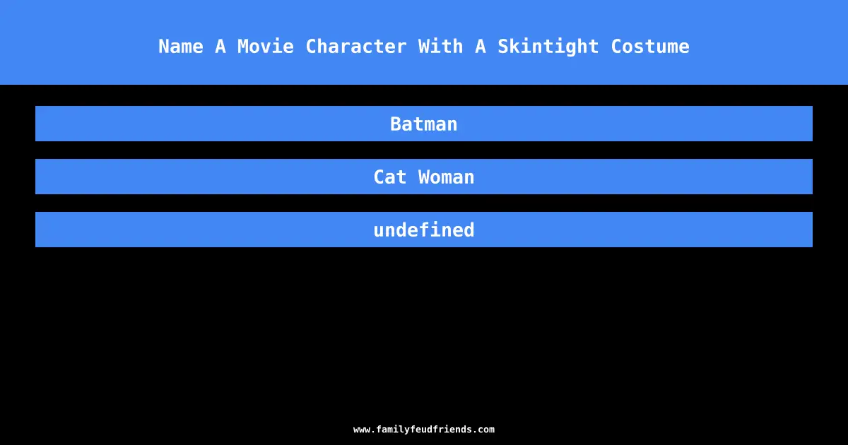 Name A Movie Character With A Skintight Costume answer