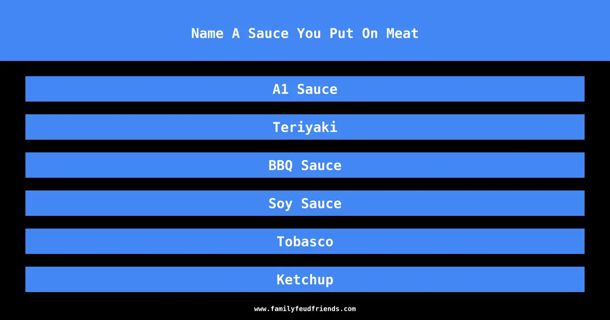 Name A Sauce You Put On Meat answer