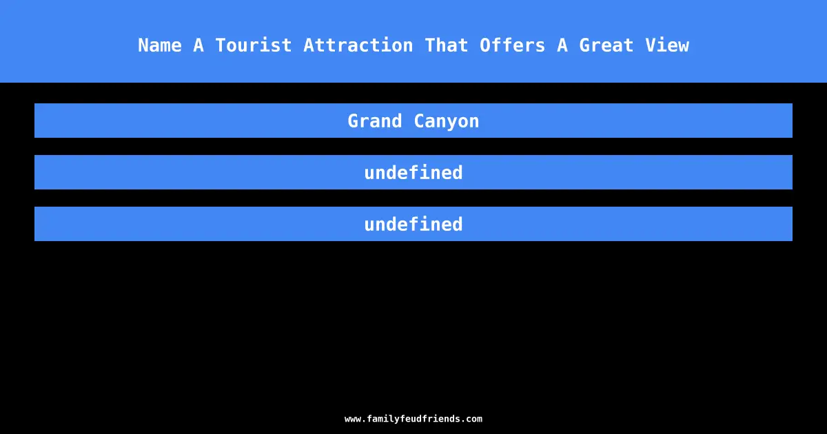 Name A Tourist Attraction That Offers A Great View answer