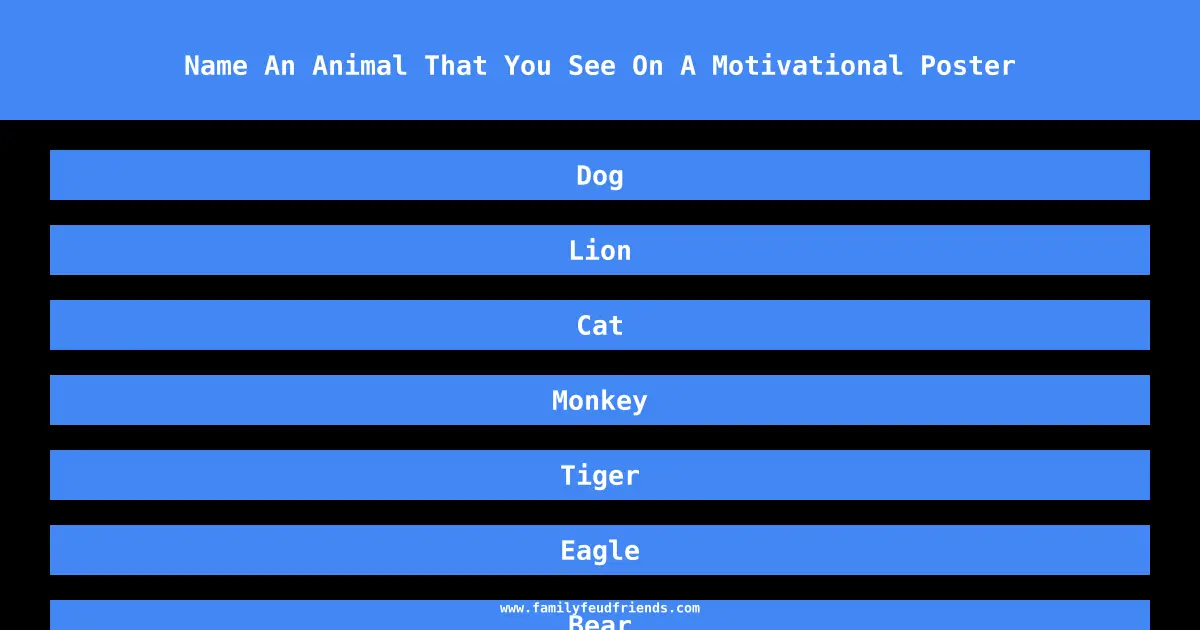 Name An Animal That You See On A Motivational Poster answer