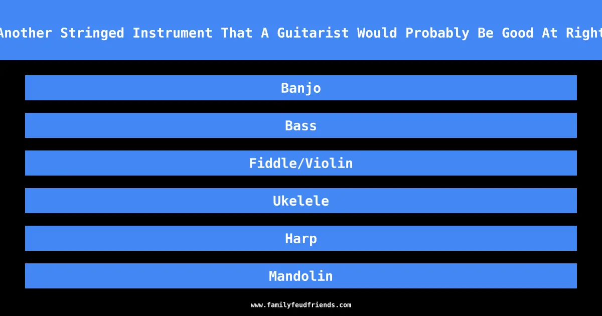 Name Another Stringed Instrument That A Guitarist Would Probably Be Good At Right Away answer
