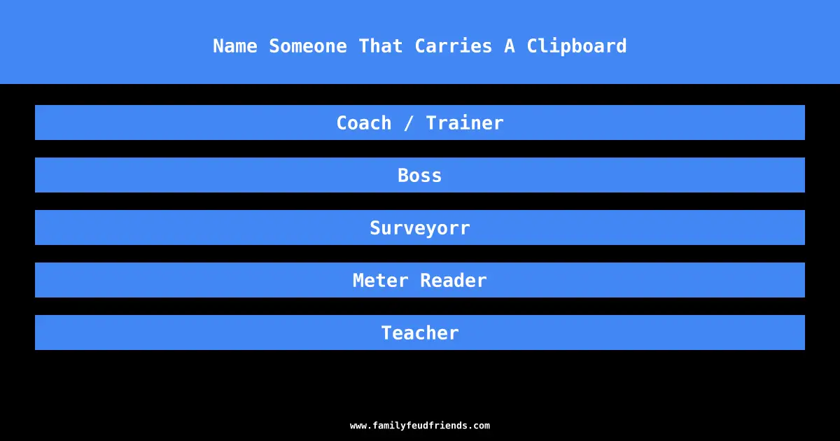 Name Someone That Carries A Clipboard answer