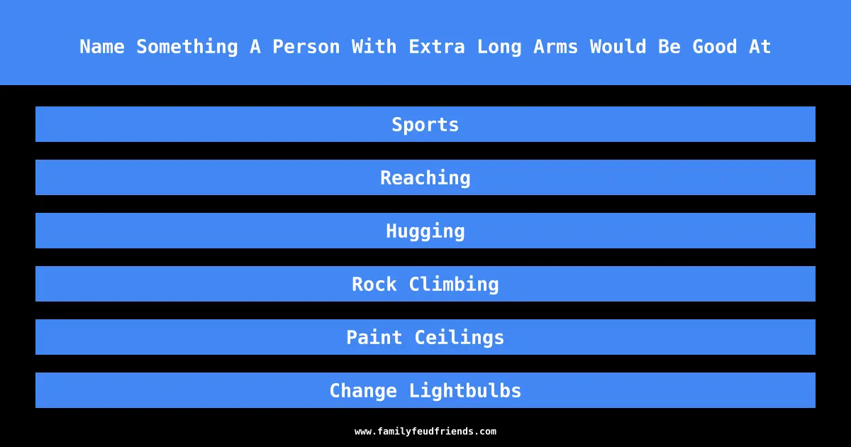 Name Something A Person With Extra Long Arms Would Be Good At answer