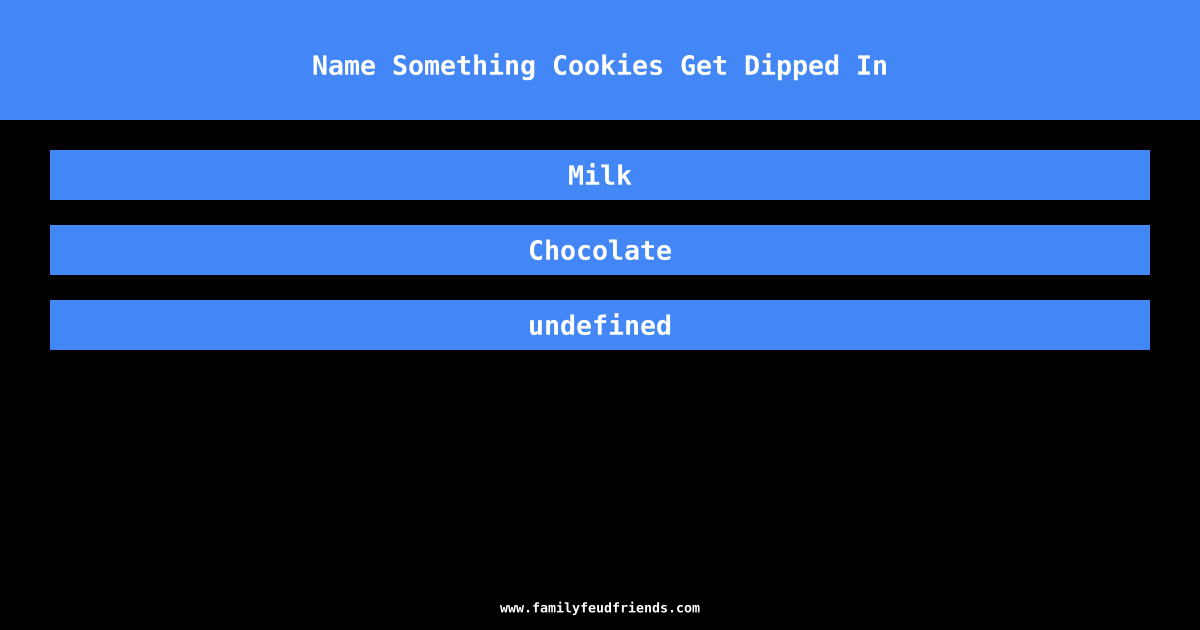 Name Something Cookies Get Dipped In answer