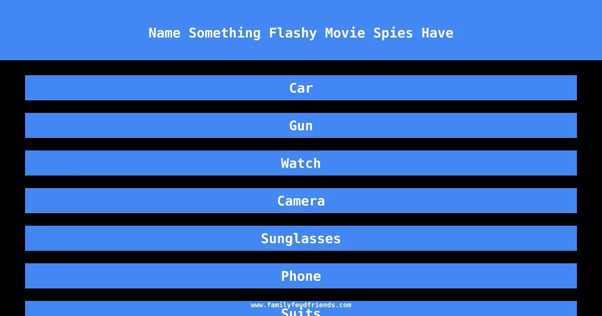 Name Something Flashy Movie Spies Have answer