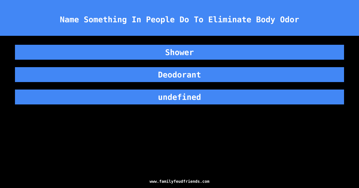 Name Something In People Do To Eliminate Body Odor answer