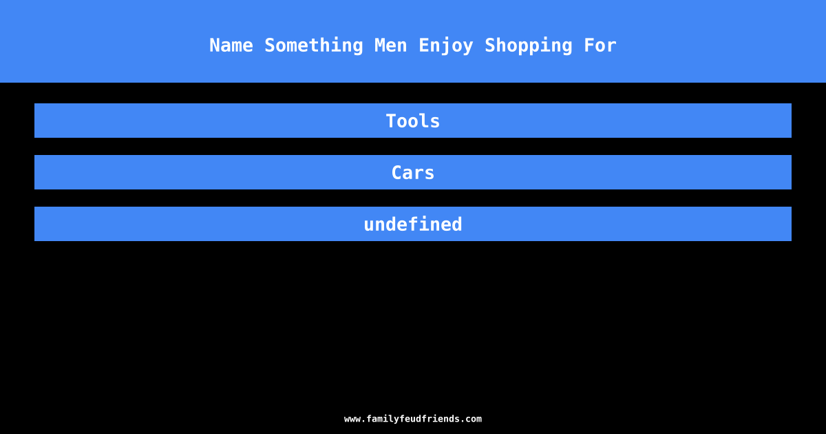 Name Something Men Enjoy Shopping For answer