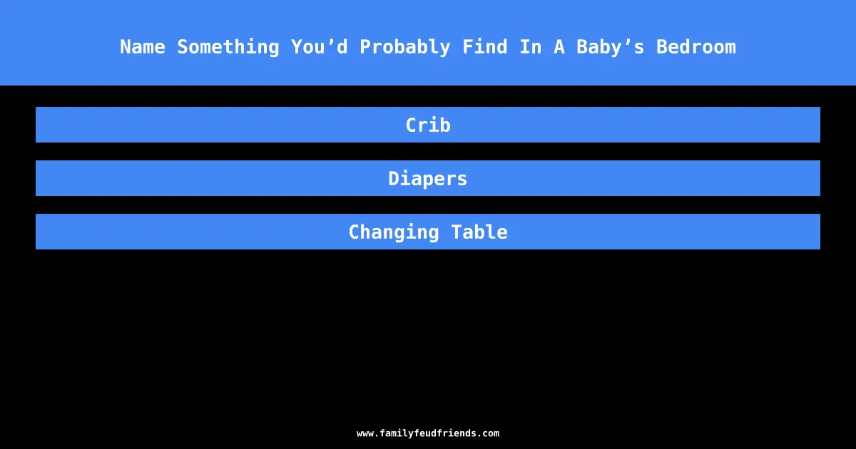 Name Something You’d Probably Find In A Baby’s Bedroom answer