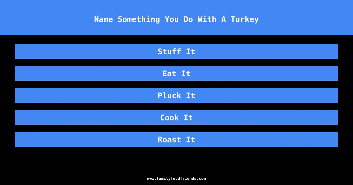 Name Something You Do With A Turkey answer