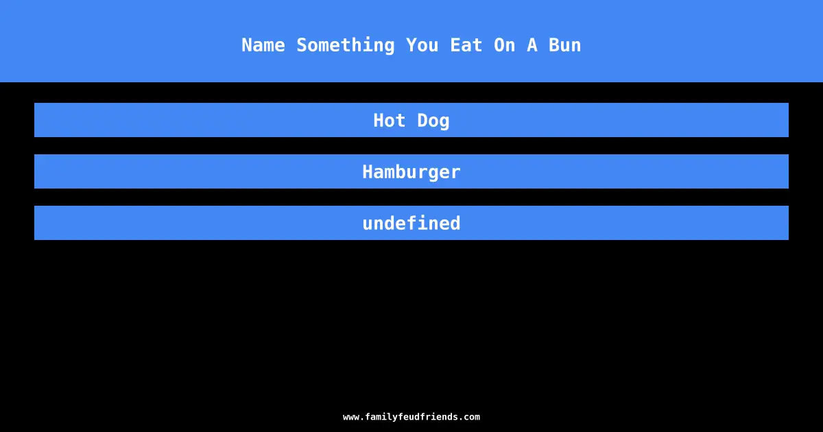 Name Something You Eat On A Bun answer