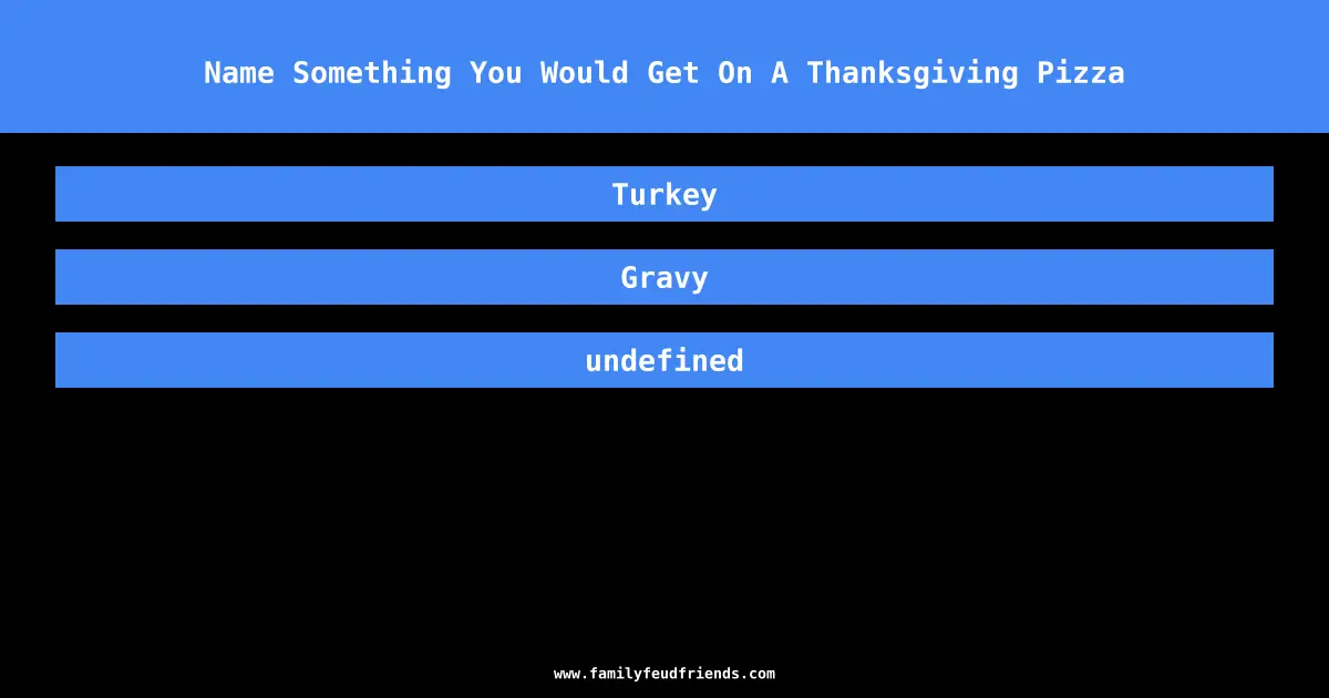 Name Something You Would Get On A Thanksgiving Pizza answer