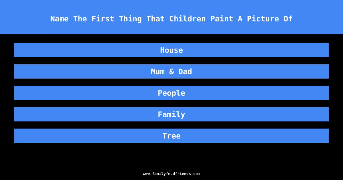 Name The First Thing That Children Paint A Picture Of answer