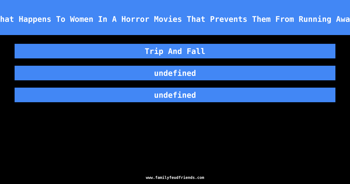 What Happens To Women In A Horror Movies That Prevents Them From Running Away answer