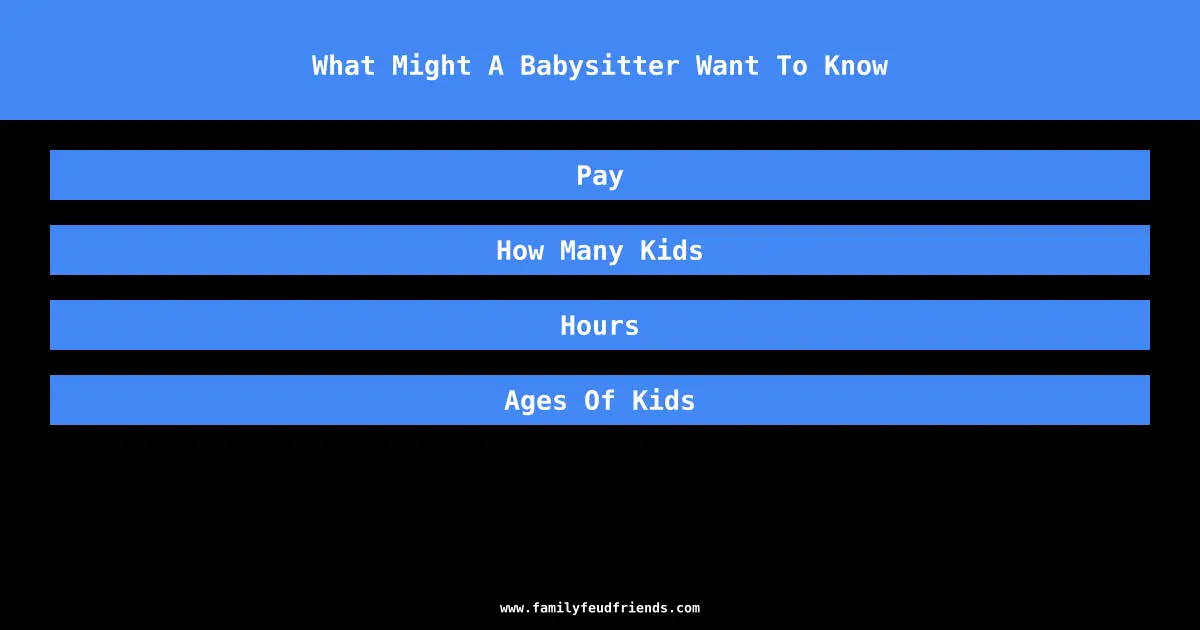 What Might A Babysitter Want To Know answer