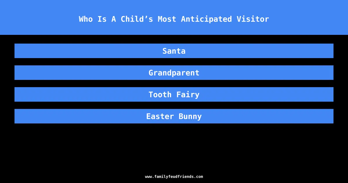 Who Is A Child’s Most Anticipated Visitor answer