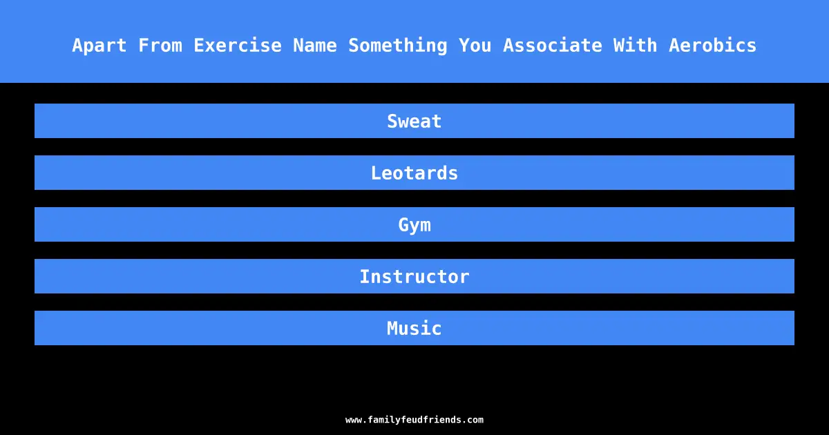 Apart From Exercise Name Something You Associate With Aerobics answer
