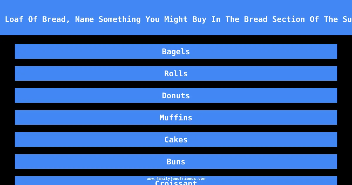 Besides A Loaf Of Bread, Name Something You Might Buy In The Bread Section Of The Supermarket answer
