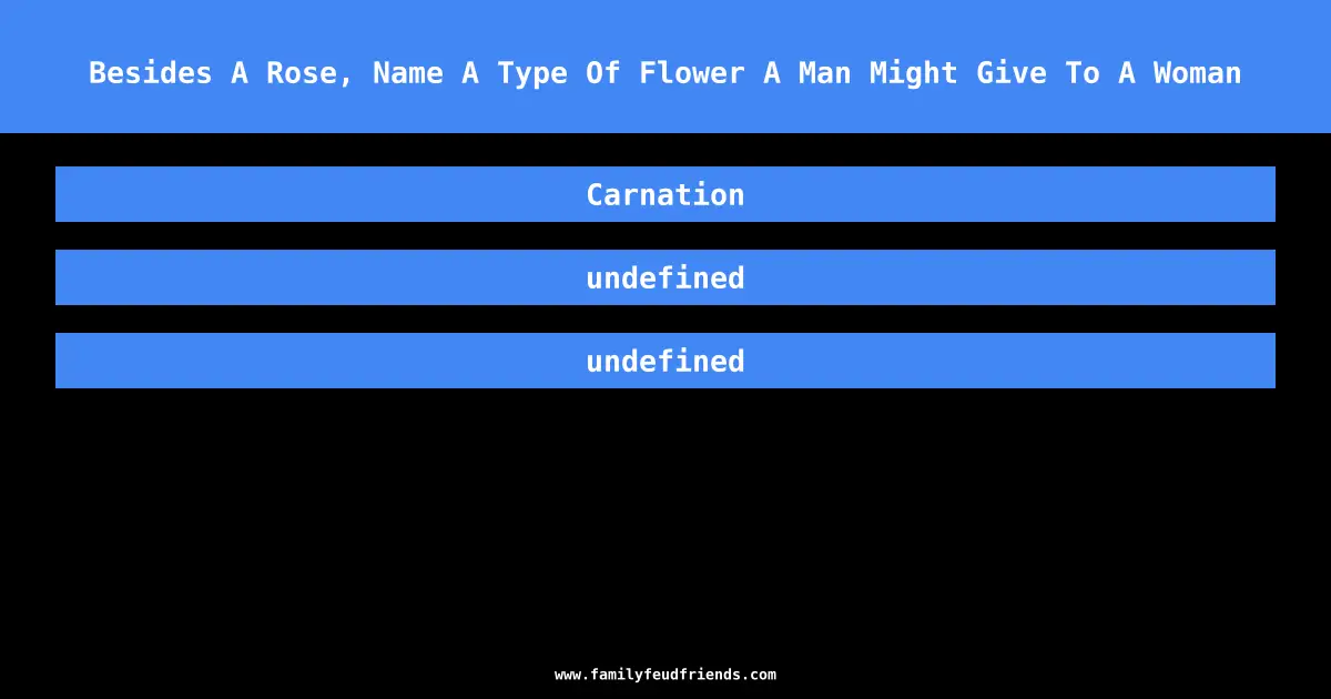 Besides A Rose, Name A Type Of Flower A Man Might Give To A Woman answer
