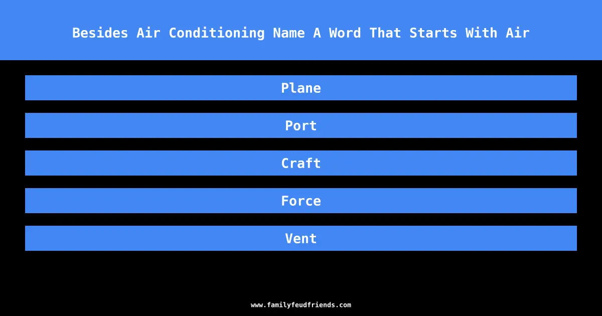 Besides Air Conditioning Name A Word That Starts With Air answer