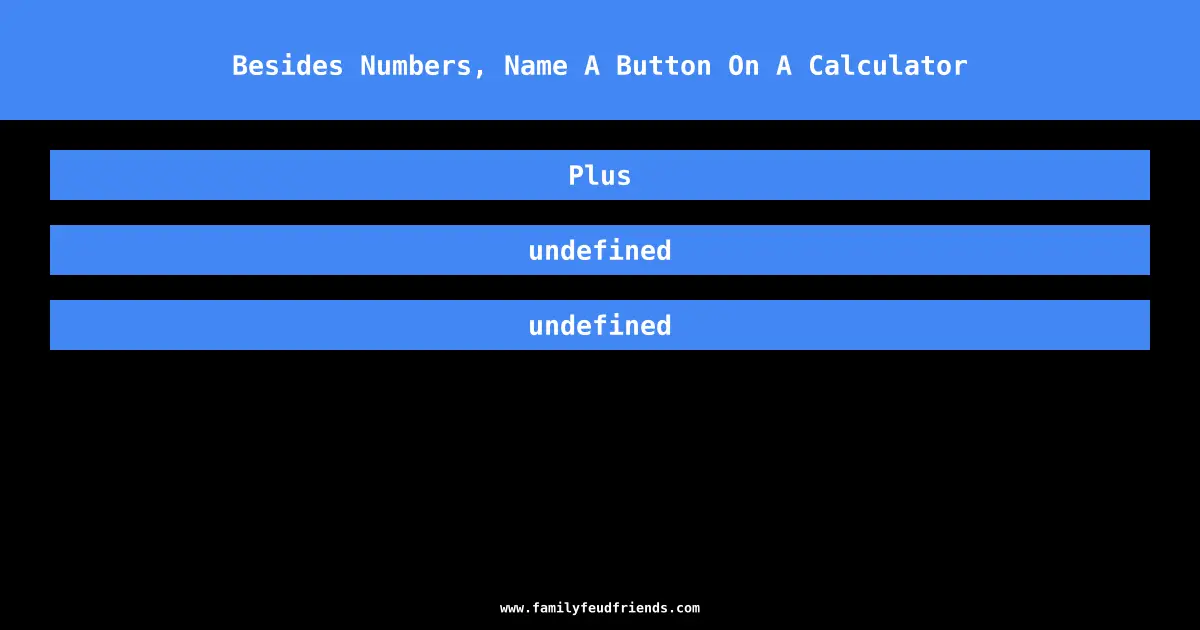 Besides Numbers, Name A Button On A Calculator answer