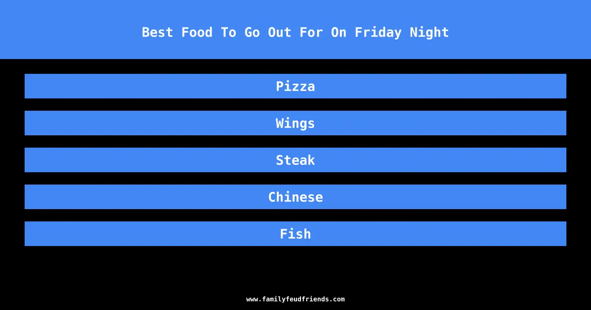 Best Food To Go Out For On Friday Night answer