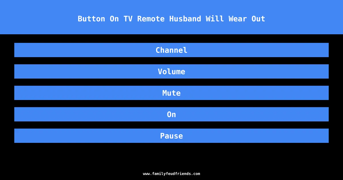 Button On TV Remote Husband Will Wear Out answer