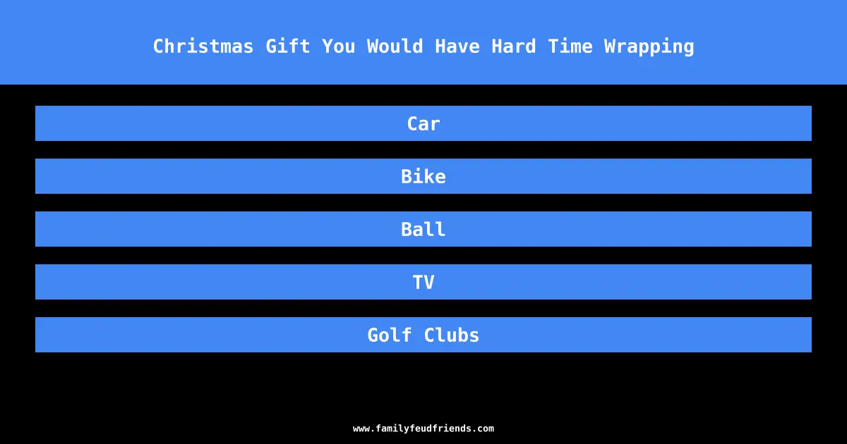 Christmas Gift You Would Have Hard Time Wrapping answer