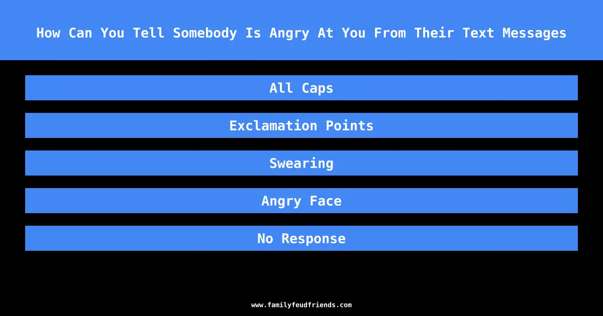 How Can You Tell Somebody Is Angry At You From Their Text Messages answer