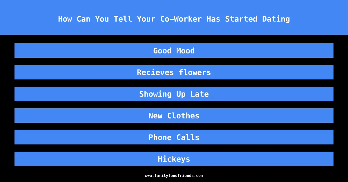 How Can You Tell Your Co-Worker Has Started Dating answer