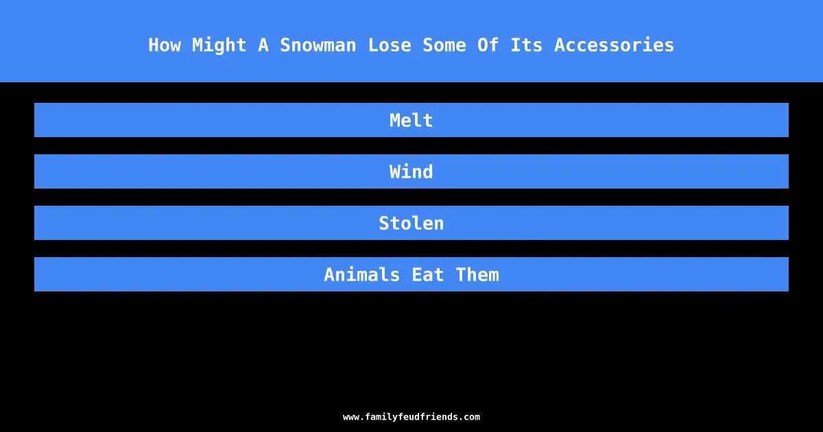 How Might A Snowman Lose Some Of Its Accessories answer