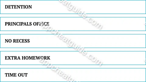 How might a teacher punish a misbehaving student? screenshot answer