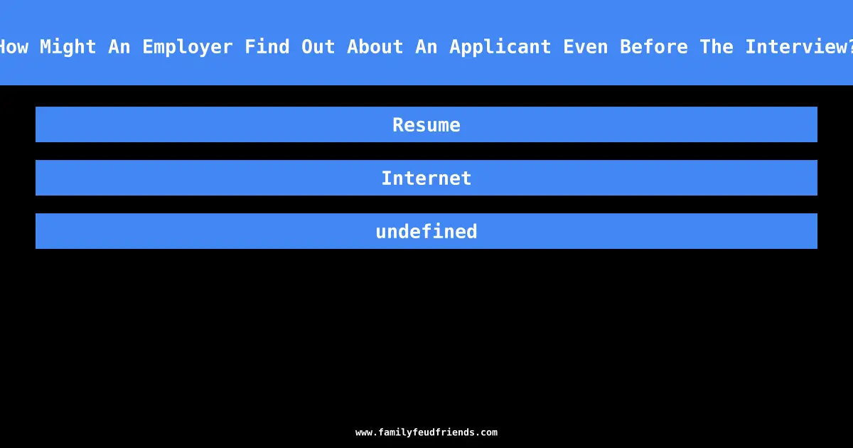 How Might An Employer Find Out About An Applicant Even Before The Interview? answer