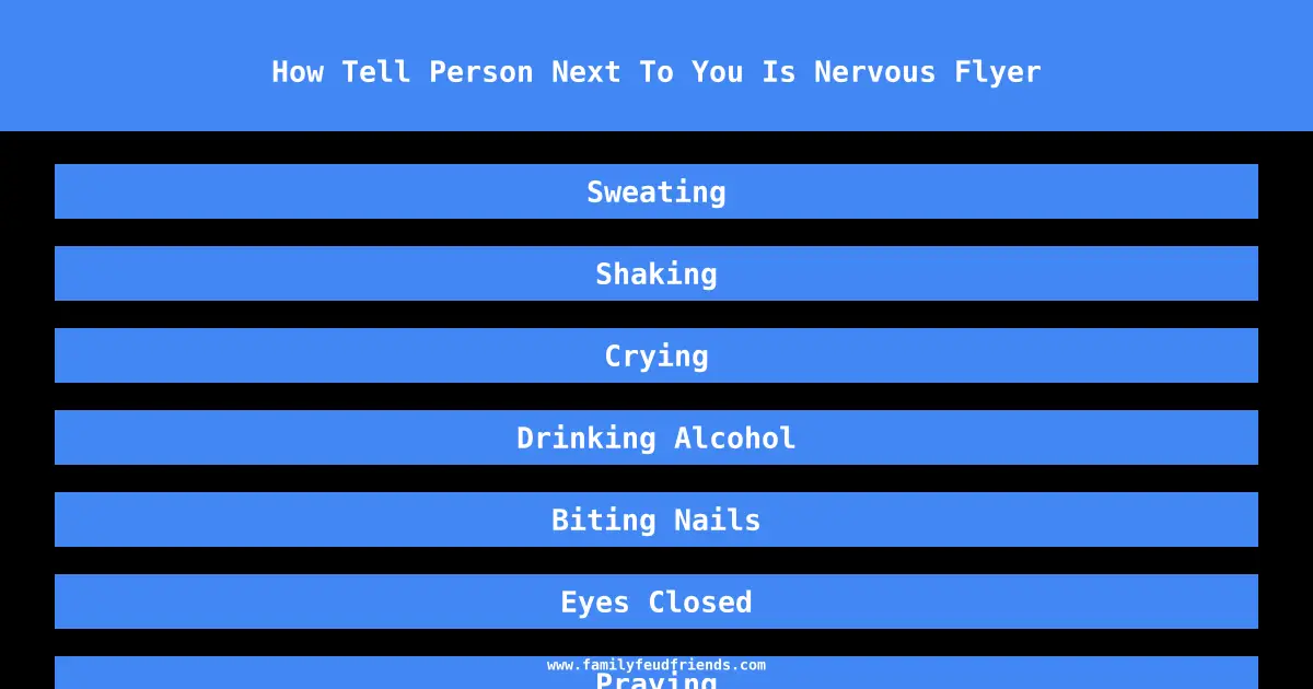 How Tell Person Next To You Is Nervous Flyer answer