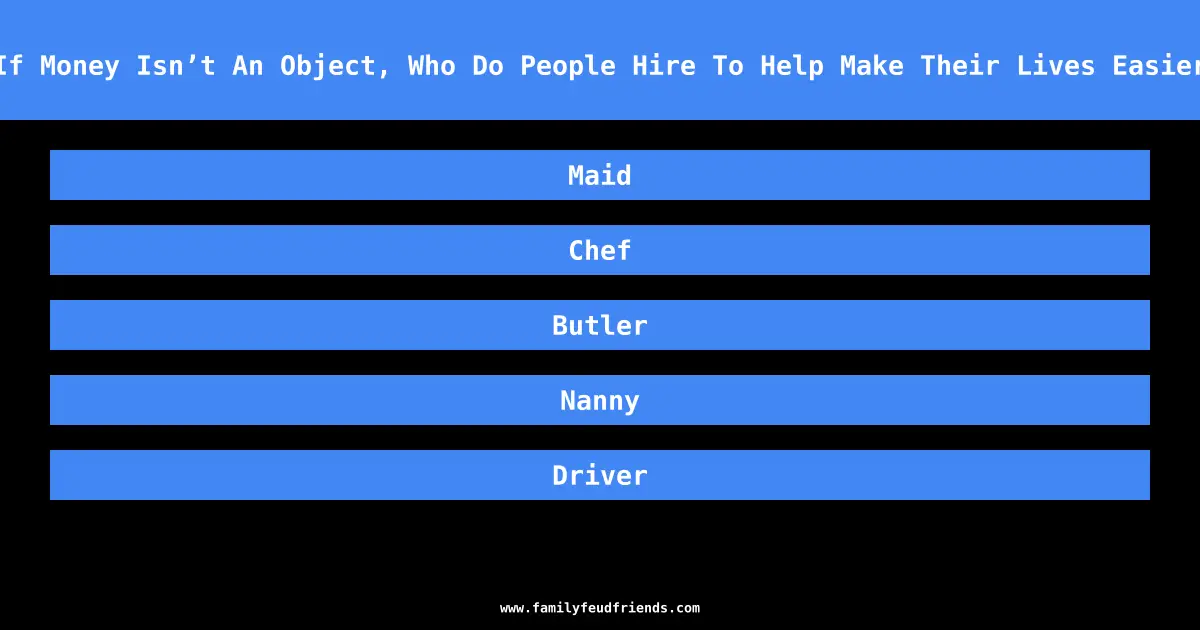 If Money Isn’t An Object, Who Do People Hire To Help Make Their Lives Easier answer