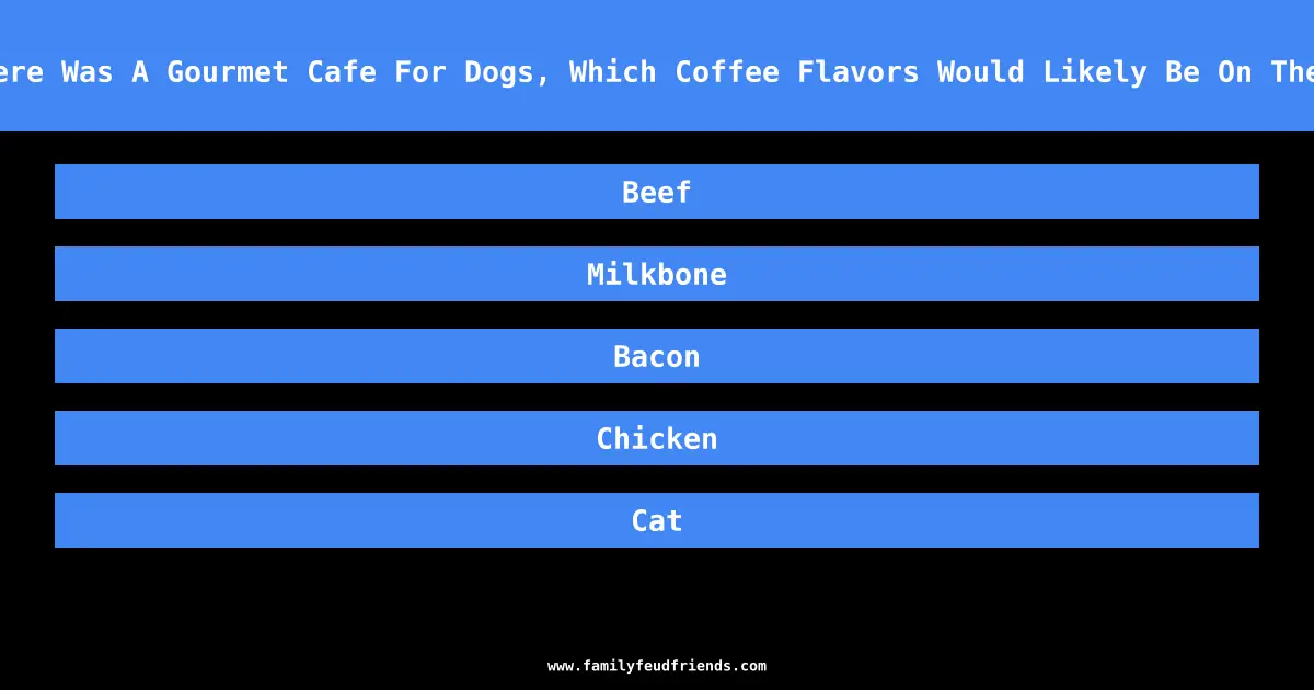 If There Was A Gourmet Cafe For Dogs, Which Coffee Flavors Would Likely Be On The Menu answer