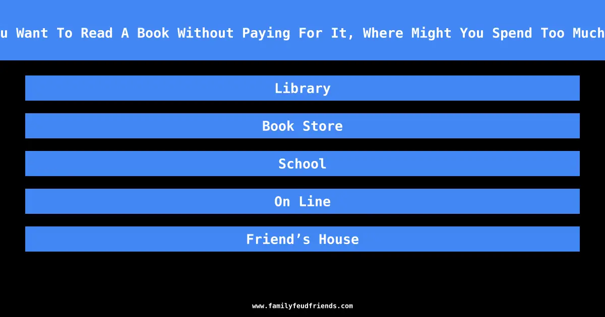 If You Want To Read A Book Without Paying For It, Where Might You Spend Too Much time answer