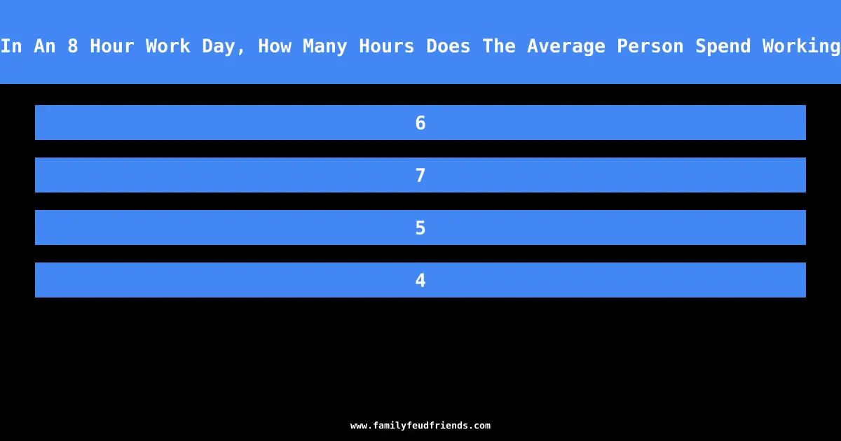 In An 8 Hour Work Day, How Many Hours Does The Average Person Spend Working answer