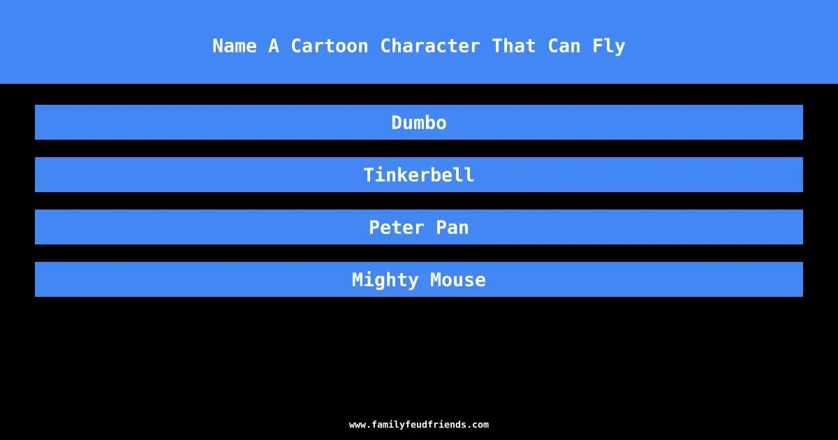 Name A Cartoon Character That Can Fly answer