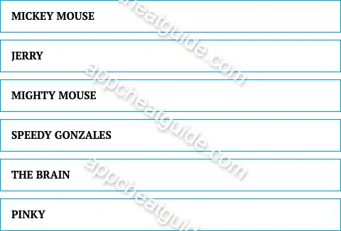 Name a cartoon mouse. screenshot answer