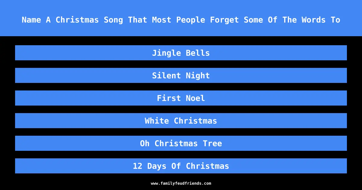 Name A Christmas Song That Most People Forget Some Of The Words To answer