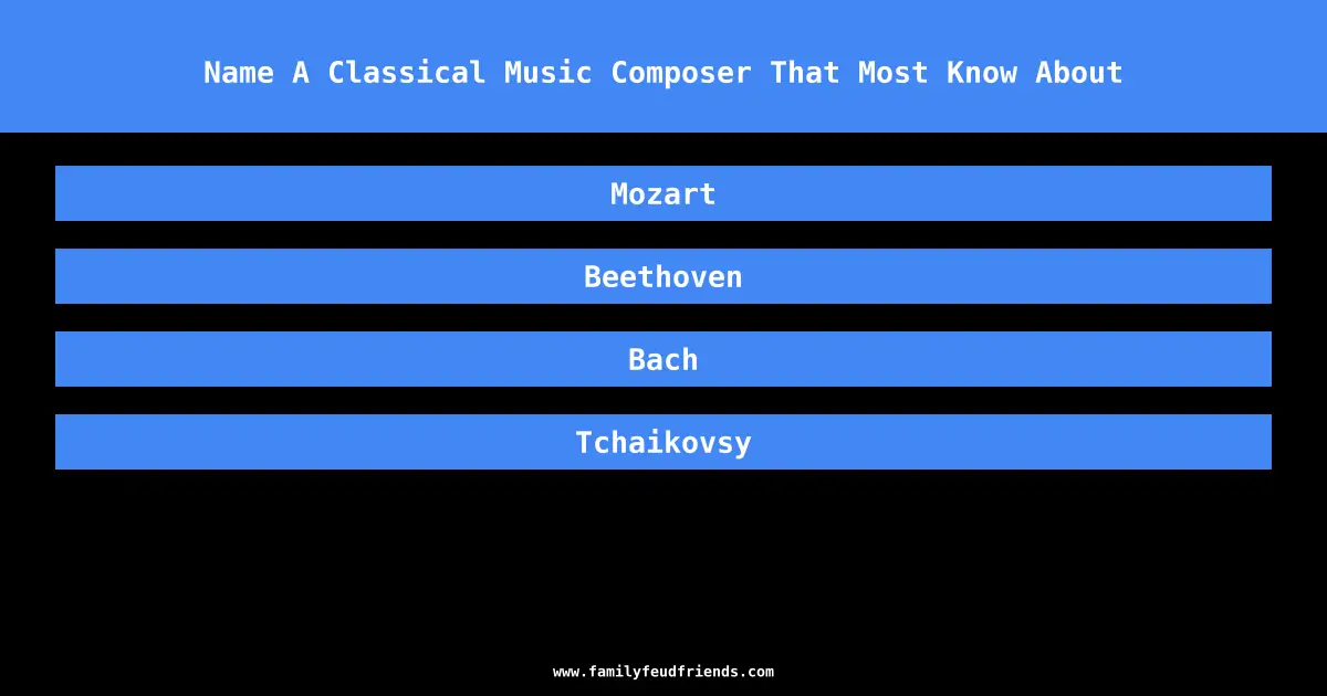 Name A Classical Music Composer That Most Know About answer
