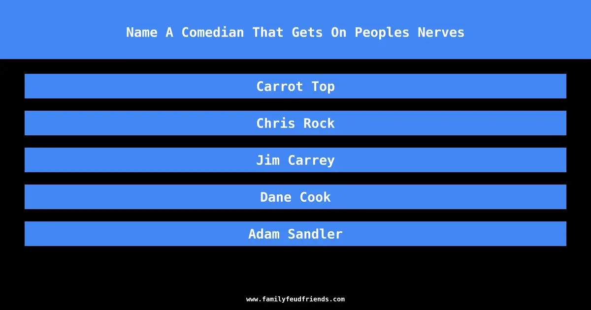 Name A Comedian That Gets On Peoples Nerves answer