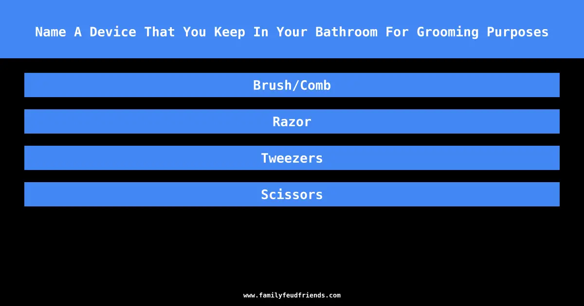 Name A Device That You Keep In Your Bathroom For Grooming Purposes answer