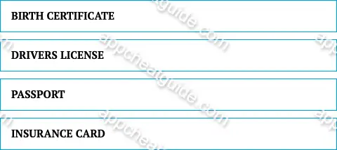 Name a document that proves your age. screenshot answer